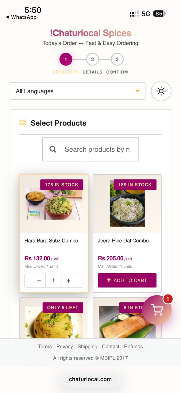 Your online store on a mobile screen